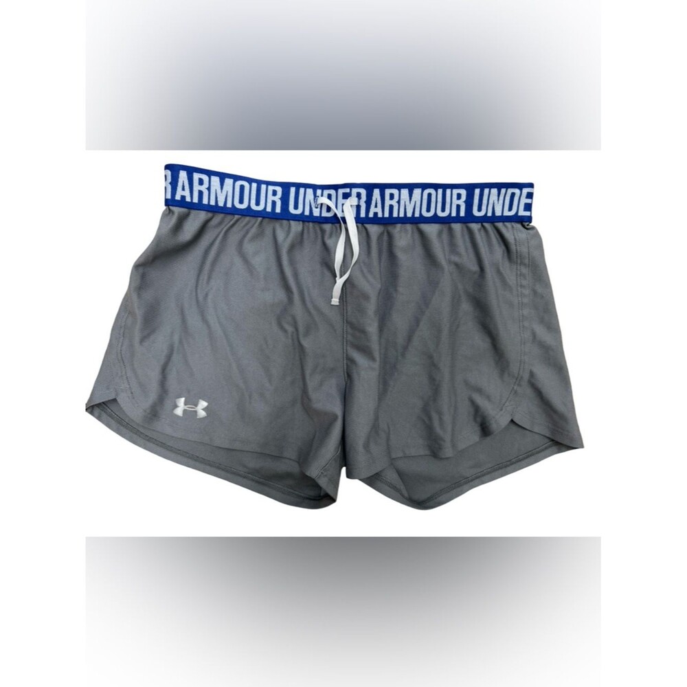 Under Armour HeatGear Athletic Running Training Shorts Gray Drawstring Small